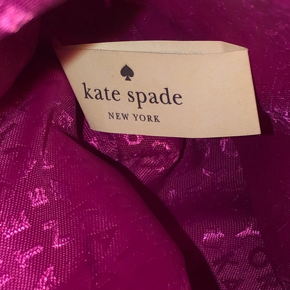 KATE SPADE Wellesley Rachelle Black White Stripe Patent Leather Ext Pocket Bag - Picture 8 of 17